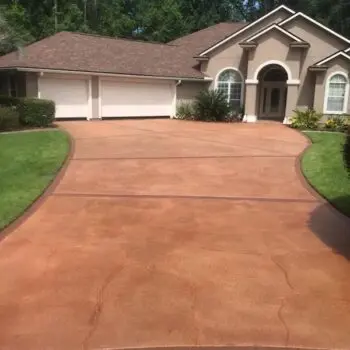 Concrete driveway residential home installation