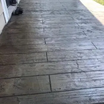 Concrete driveway with wood-like texture