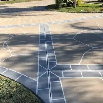 Decorative concrete driveway pattern design