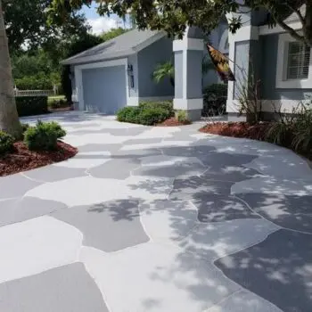 Decorative concrete driveway installation repair