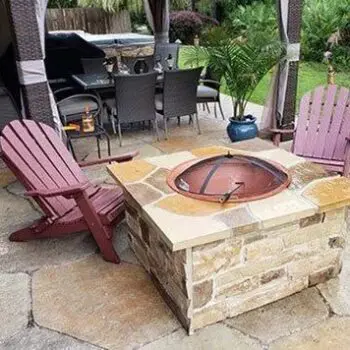 Outdoor patio with fire pit