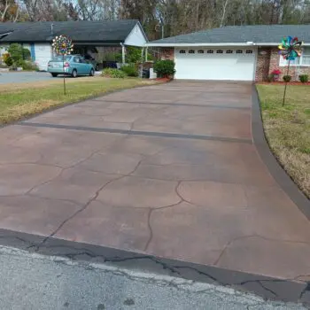 Stained concrete driveway repair service