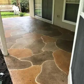 Decorative concrete patio installation