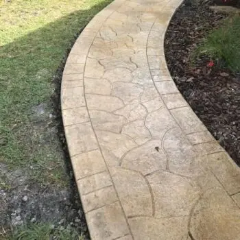 Stamped concrete pathway installation repair