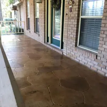 Stamped concrete porch design driveway