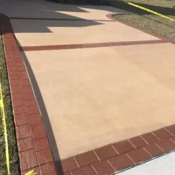 Stamped concrete driveway installation repair