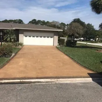 Concrete driveway residential home installation