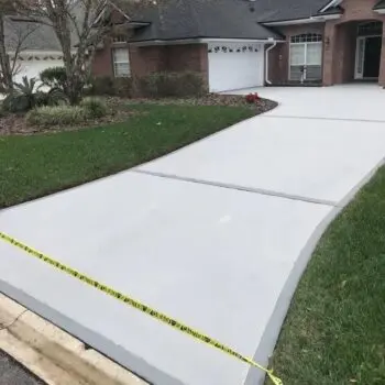 Concrete driveway freshly installed repair