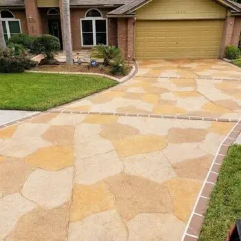 Textured concrete driveway installation service