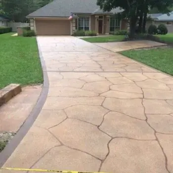 Stunning stamped concrete driveway installation