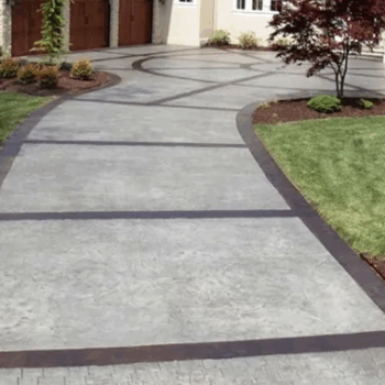 Decorative concrete driveway installation