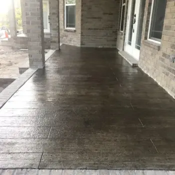 Stamped concrete patio installation